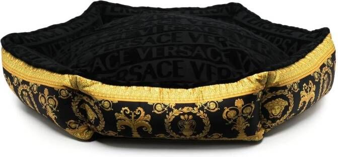 Versace Pet met logoprint Zwart