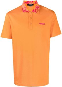 Versace Poloshirt met geborduurd logo Oranje