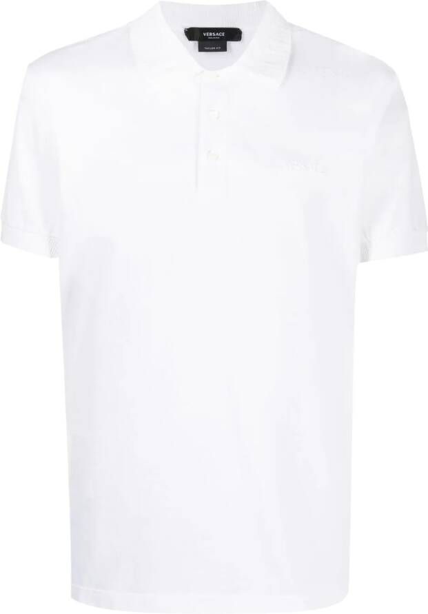 Versace Poloshirt met geborduurd logo Wit