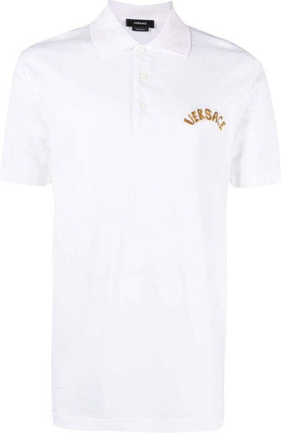 Versace Poloshirt met logo Wit