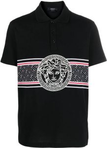 Versace Poloshirt met Medusa-print Zwart