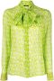 Versace Blouse met strik Groen - Thumbnail 1