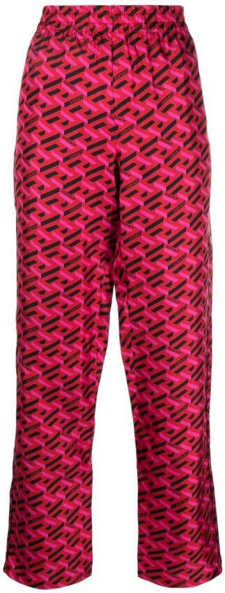 Versace Pyjamabroek met logoprint Rood