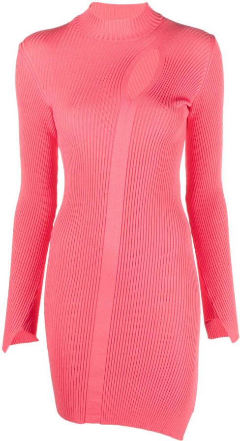 Versace Slashed midi-jurk met col Roze