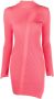 Versace Slashed midi-jurk met col Roze - Thumbnail 1