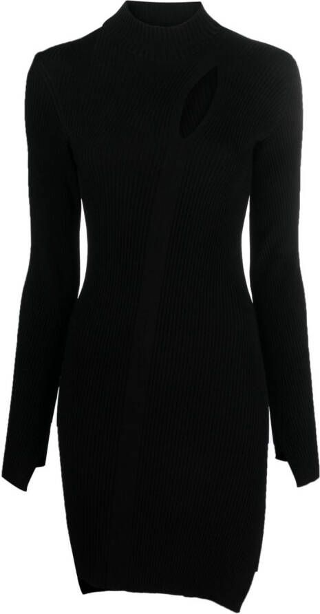 Versace Ribgebreide mini-jurk Zwart