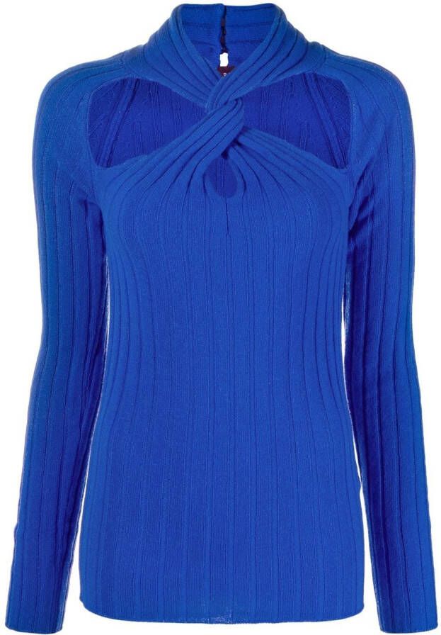 Versace Ribgebreide trui Blauw