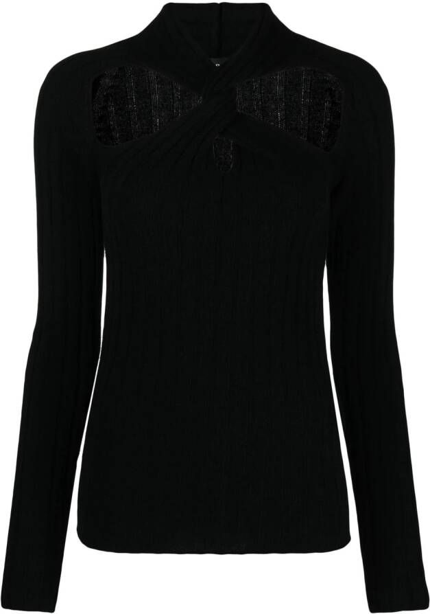 Versace Ribgebreide trui Zwart