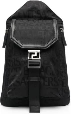 Versace Allover Neo sling rugzak Zwart