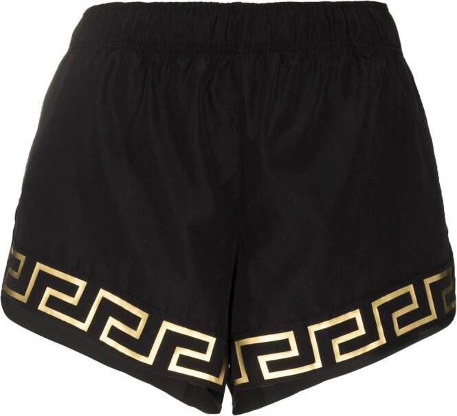 Versace Running shorts met elastische taille Zwart