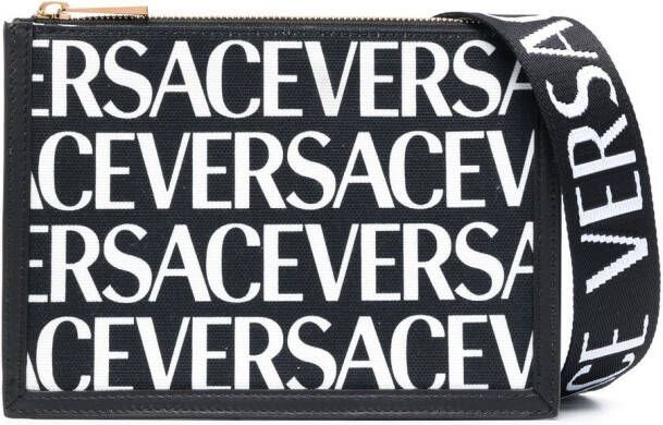 Versace Schoudertas met logoprint Zwart