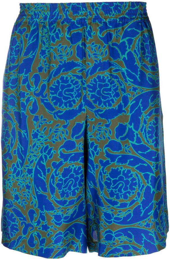Versace Shorts met abstracte print Blauw