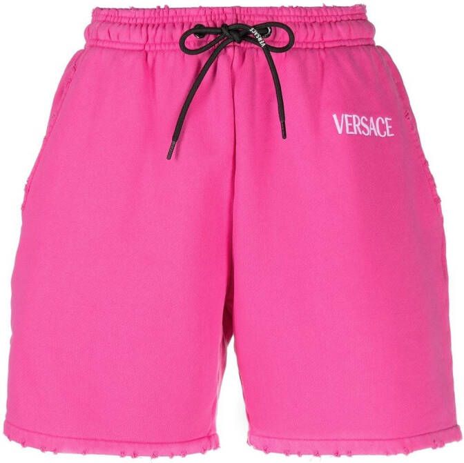 Versace Shorts met trekkoord Roze