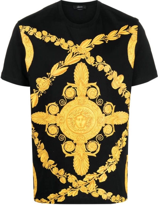 Versace T-shirt met Greca print Zwart
