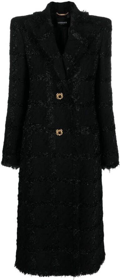 Versace Jas met enkele rij knopen Zwart