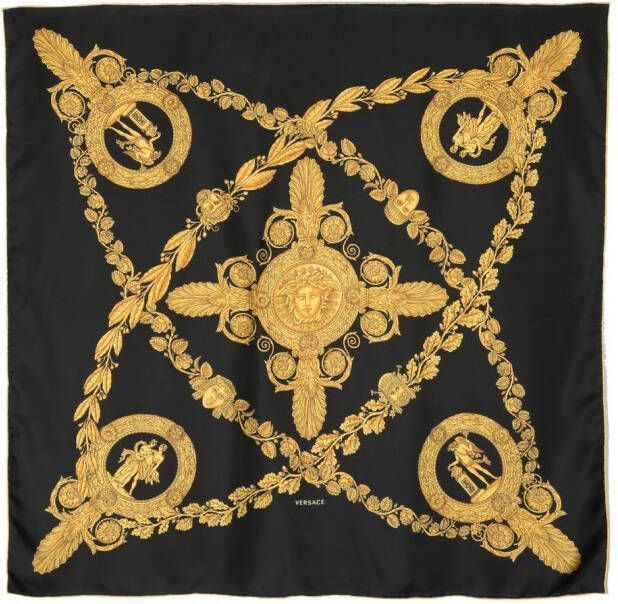 Versace Sjaal met Medusa print Zwart