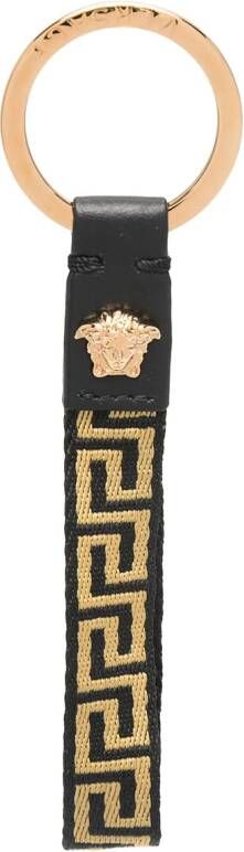 Versace Sleutelhanger met Grieks logo Zwart
