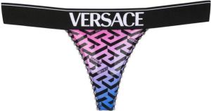 Versace Slip met Greca print Zwart