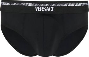 Versace Slip met Greca taille Zwart