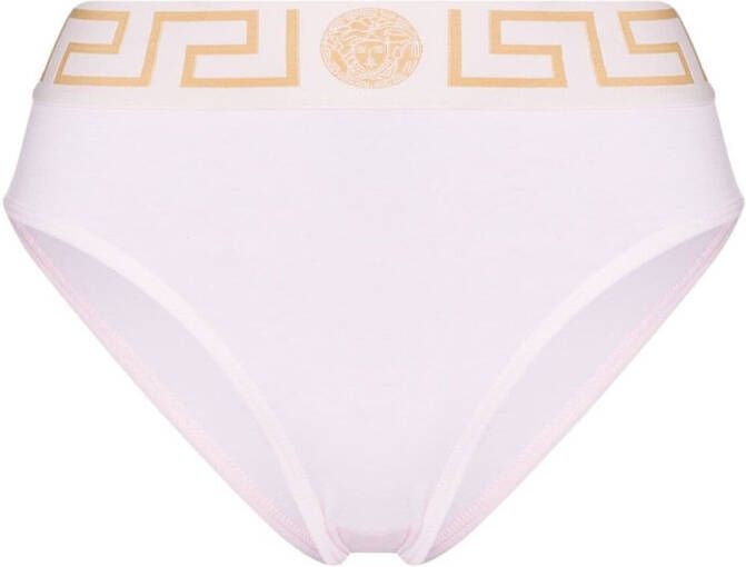 Versace Slip met Greca-tailleband Roze
