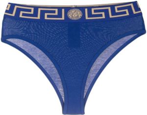 Versace Slip met Grieks patroon Blauw