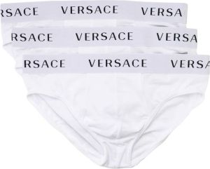 Versace Slip met logo tailleband Wit