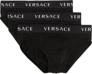 Versace Slip met logo tailleband Zwart