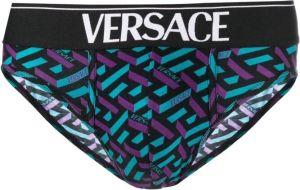 Versace Slip met logoband Zwart