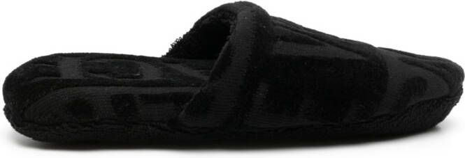 Versace Slippers met logo Zwart