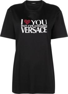 Versace T-shirt met tekst Zwart