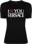 Versace T-shirt met tekst Zwart - Thumbnail 1