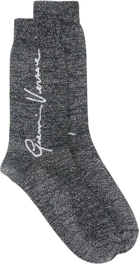 Versace Sokken met borduurwerk Zwart