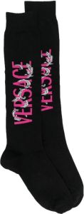 Versace Sokken met intarsia logo Zwart