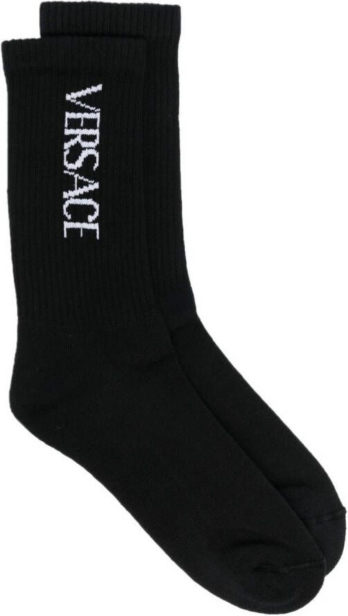 Versace Sokken met logo Zwart