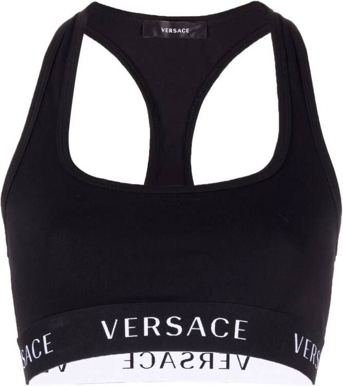 Versace Sport-bh met logoband Zwart