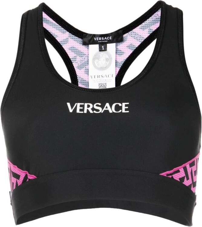 Versace Sport-bh met logoprint Zwart