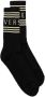 Versace 1990s geribbelde sokken met logo Zwart - Thumbnail 1