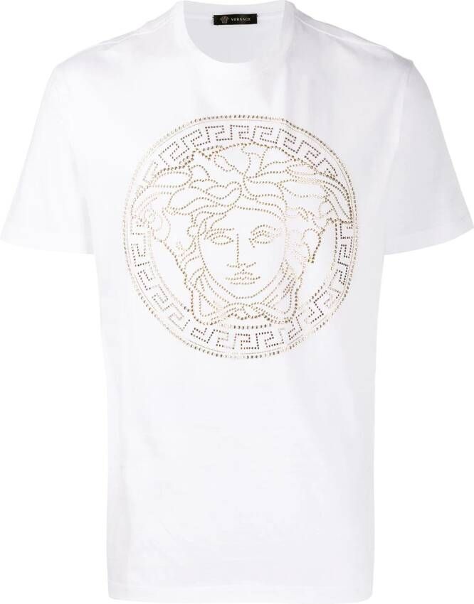 Versace Medusa Rhinestone T-shirt White
