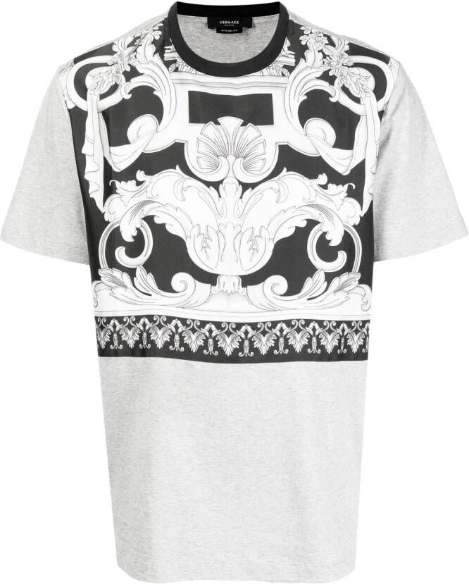 Versace T-shirt met Barocco print Grijs