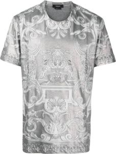 Versace T-shirt met barokprint Grijs