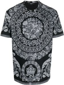 Versace T-shirt met barokprint Zwart