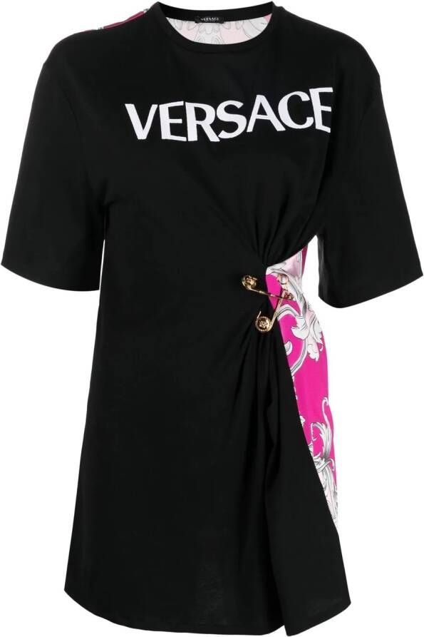 Versace T-shirt met barokprint Zwart