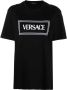 Versace 1990s T-shirt met geborduurd logo Zwart - Thumbnail 1