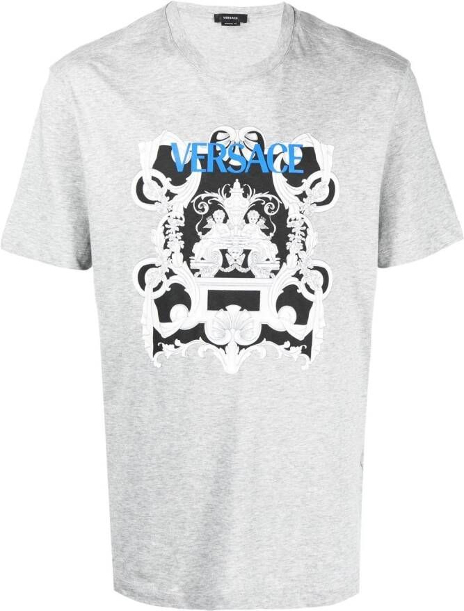 Versace T-shirt met grafische print Grijs