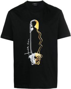 Versace T-shirt met grafische print Zwart