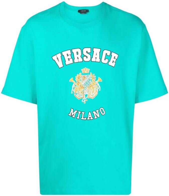 Versace T-shirt met logo Groen