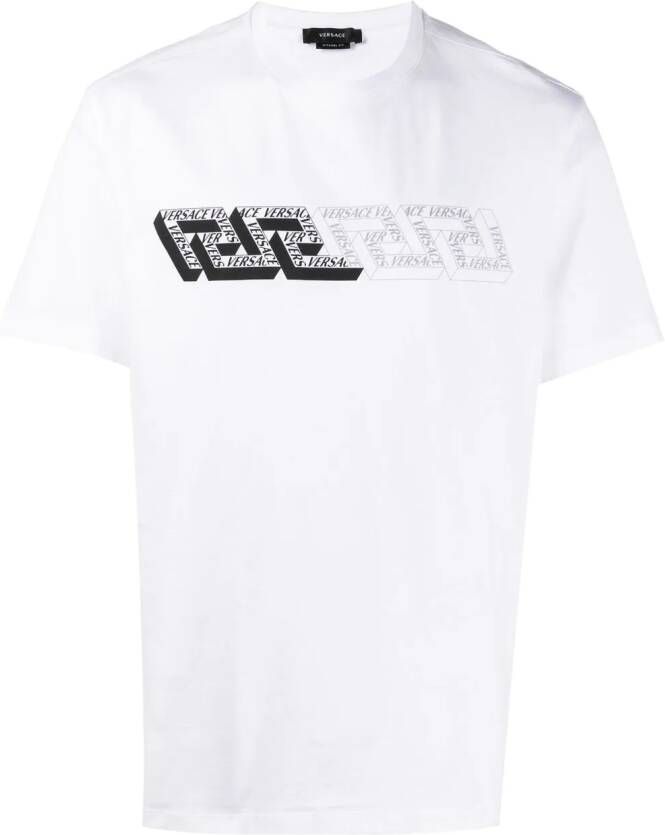 Versace T-shirt met logo Wit