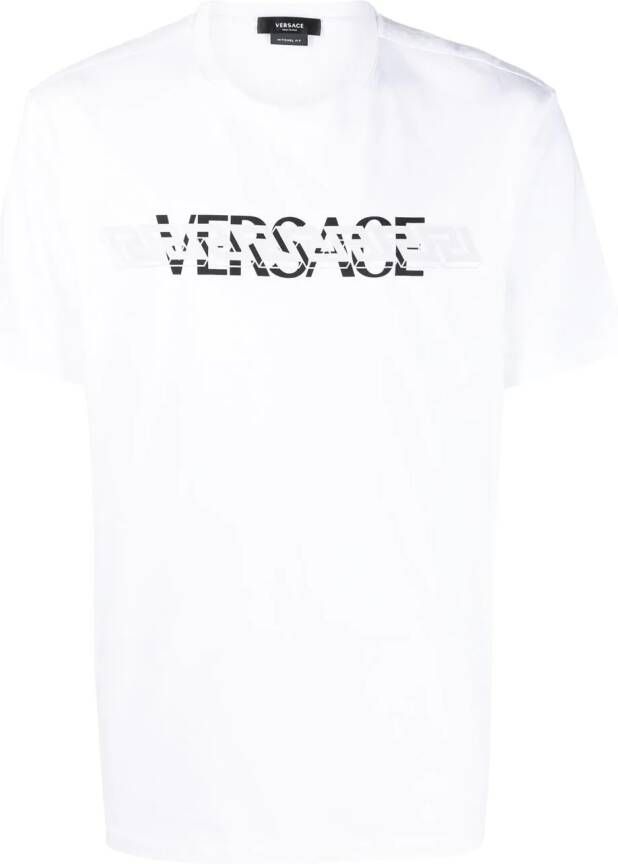 Versace T-shirt met logo Wit