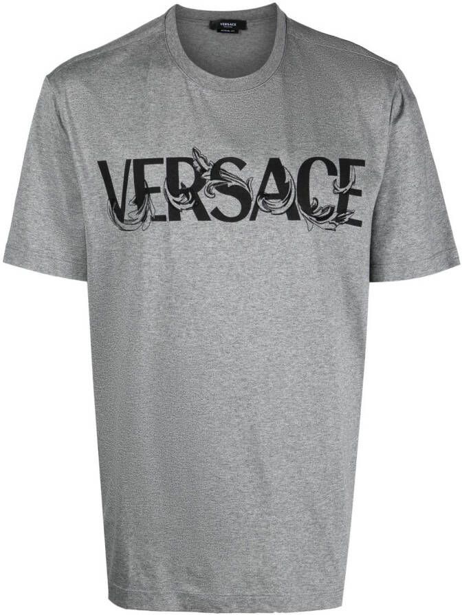 Versace T-shirt met logoprint Grijs