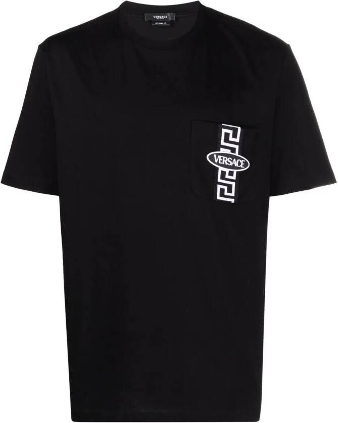 Versace T-shirt met logoprint Zwart